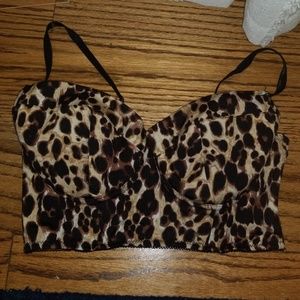 Bebe Leopard print corset